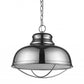 Ansen 1-Light Polished Nickel Pendant With Gloss White Interior Shade