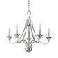 Silver Candle Style Five Light Metal Dimmable Chandelier