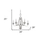 Silver Candle Style Five Light Metal Dimmable Chandelier