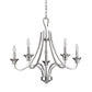 Silver Candle Style Five Light Metal Dimmable Chandelier