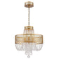 Gold Four Light Metal and Crystals Dimmable Chandelier With Shades