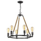 Brown and Black Candle Style Six Light Metal Dimmable Chandelier
