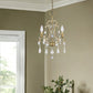 Gold Candle Style Three Light Crystal Metal Dimmable Chandelier