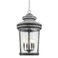 Kingston 4-Light Antique Lead Foyer Pendant With Curved Water Glass Panes