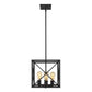 Brooklyn 4-Light Matte Black Pendant With Metal Framework Shade