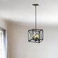 Brooklyn 4-Light Matte Black Pendant With Metal Framework Shade