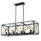 Brooklyn 8-Light Matte Black Island Pendant With Metal Framework Shade