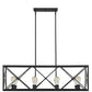 Brooklyn 8-Light Matte Black Island Pendant With Metal Framework Shade