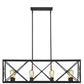 Brooklyn 8-Light Matte Black Island Pendant With Metal Framework Shade