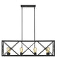 Brooklyn 8-Light Matte Black Island Pendant With Metal Framework Shade