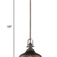 Antique Bronze Hanging Light with Dome Shade