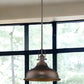 Antique Bronze Hanging Light with Dome Shade
