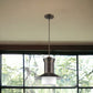 Greta 1-Light Oil-Rubbed Bronze Pendant With Gloss White Interior And Etched Glass Shade
