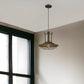 Newport 1-Light Tin Coated Pendant With Raw Brass Interior Shade And Louver