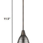 Bronze Hanging Light with Ribbed Pebbled Glass Shade