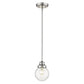 Silver Metal Hanging with Round Clear Glass Shade