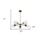 Bronze Five Light Metal Dimmable Chandelier With White Shades