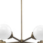 Bronze Five Light Metal Dimmable Chandelier With White Shades