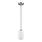 Silver Hanging Light with Frosted Glass Shade