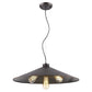 Alcove 4-Light Oil-Rubbed Bronze Pendant With Raw Brass Interior Shade