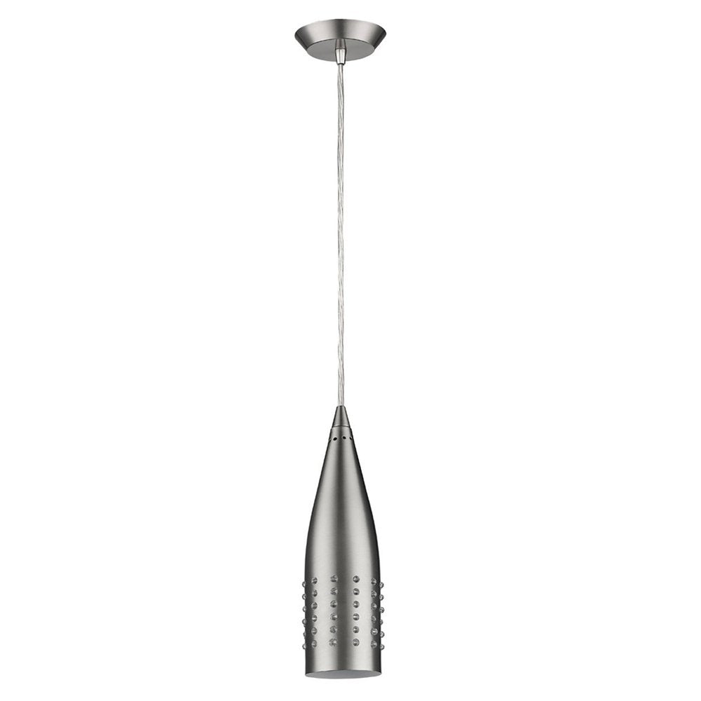 Narrow Silver Hanging Light with Glass Studs