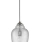 Antique Bronze Hanging Light with Textured Glass Shade