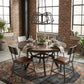 Bronze Lantern Five Light Metal Dimmable Chandelier