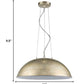 Layla 1-Light Washed Gold Bowl Pendant With Gloss White Interior Shade