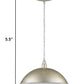 Silver Metal Hanging Light with Dome Shade