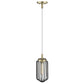 Gold and Black Metal Cage Pendant Hanging Light