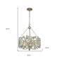 Silver Three Light Metal and Crystals Dimmable Chandelier With Silver Shades