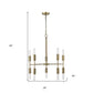 Brass Candle Style Ten Light Metal Dimmable Chandelier