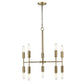 Brass Candle Style Ten Light Metal Dimmable Chandelier