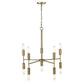 Brass Candle Style Ten Light Metal Dimmable Chandelier