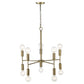 Brass Candle Style Ten Light Metal Dimmable Chandelier