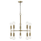 Brass Candle Style Ten Light Metal Dimmable Chandelier