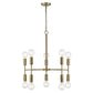 Brass Candle Style Ten Light Metal Dimmable Chandelier