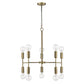 Brass Candle Style Ten Light Metal Dimmable Chandelier