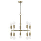 Brass Candle Style Ten Light Metal Dimmable Chandelier