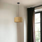 Matte Black Cork Shade Modern One Light Hanging Pendent Lamp