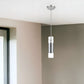Glass and Silver Mesh Shade Hanging Light
