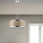 Butler 2-Light Polished Chrome Pendant With Coarse Cream Linen Shade And Opal Acrylic Diffuser