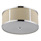 Butler 3-Light Polished Chrome Pendant With Coarse Cream Linen Shade And Opal Acrylic Diffuser