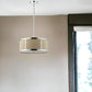 Butler 3-Light Polished Chrome Pendant With Coarse Cream Linen Shade And Opal Acrylic Diffuser