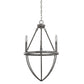 Ash Gray Candle Style Three Light Metal Dimmable Chandelier