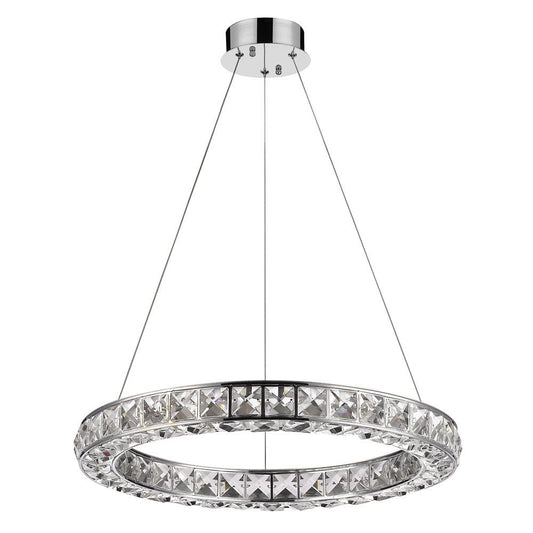 Silver Unique Statement Metal and Glass LED Dimmable Chandelier With Silver Shades