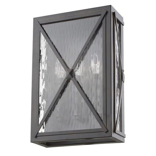 Black And Clear Three Light Transparent Dimmable Outdoor Hanging Lights With Bronze Shades