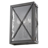 Black And Clear Three Light Transparent Dimmable Outdoor Hanging Lights With Bronze Shades