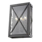 Black And Clear Three Light Transparent Dimmable Outdoor Hanging Lights With Bronze Shades