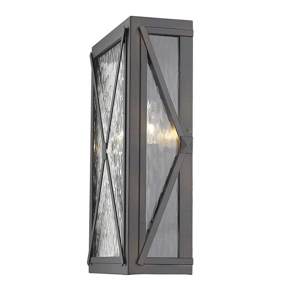 Black And Clear Three Light Transparent Dimmable Outdoor Hanging Lights With Bronze Shades